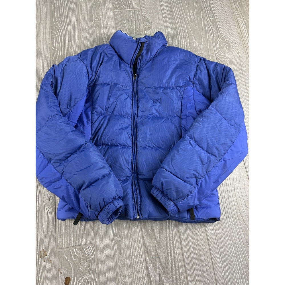 Burton ak Puffer Jacket Down Blue Womens Size XS Nylon Full Zip Ski Coat